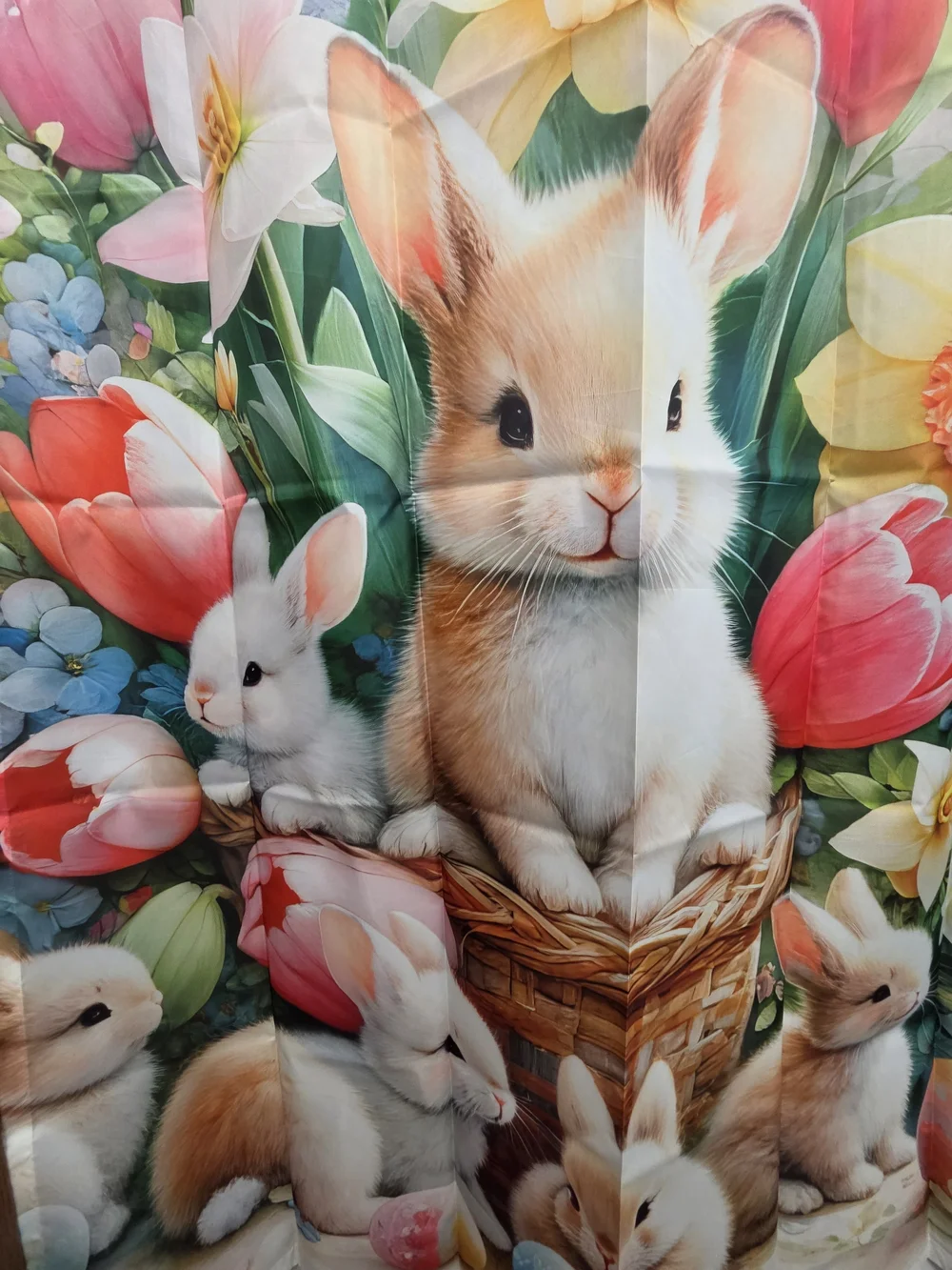 Nwot, Bunny Floral Shower Curtain - Colorful